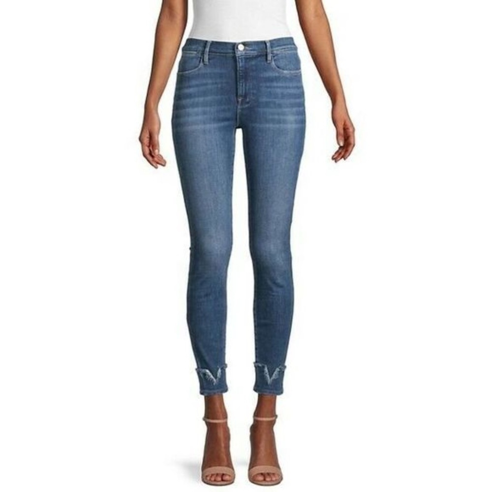 Frame Denim Frayed Ankle Jeans Le High Skinny in Liverpool Stretch SZ 26